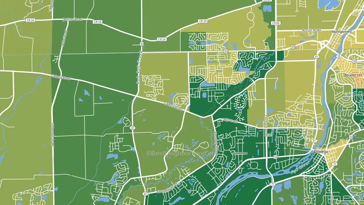 Bristol, IL block-group voter-turnout map