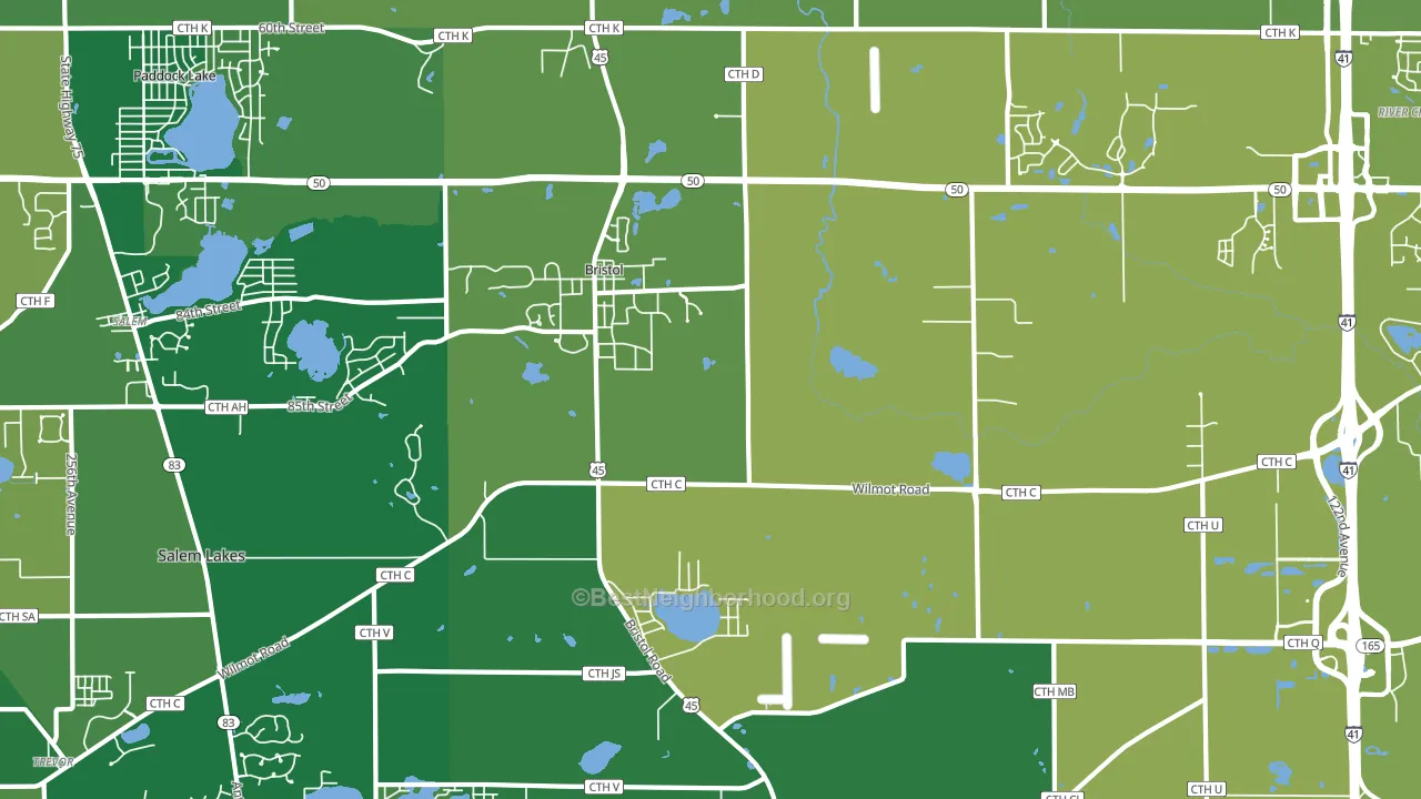 Bristol, WI block-group voter-turnout map