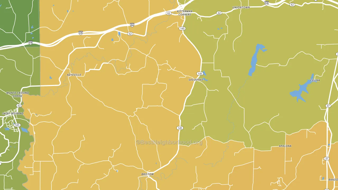 Bristow, IN block-group voter-turnout map