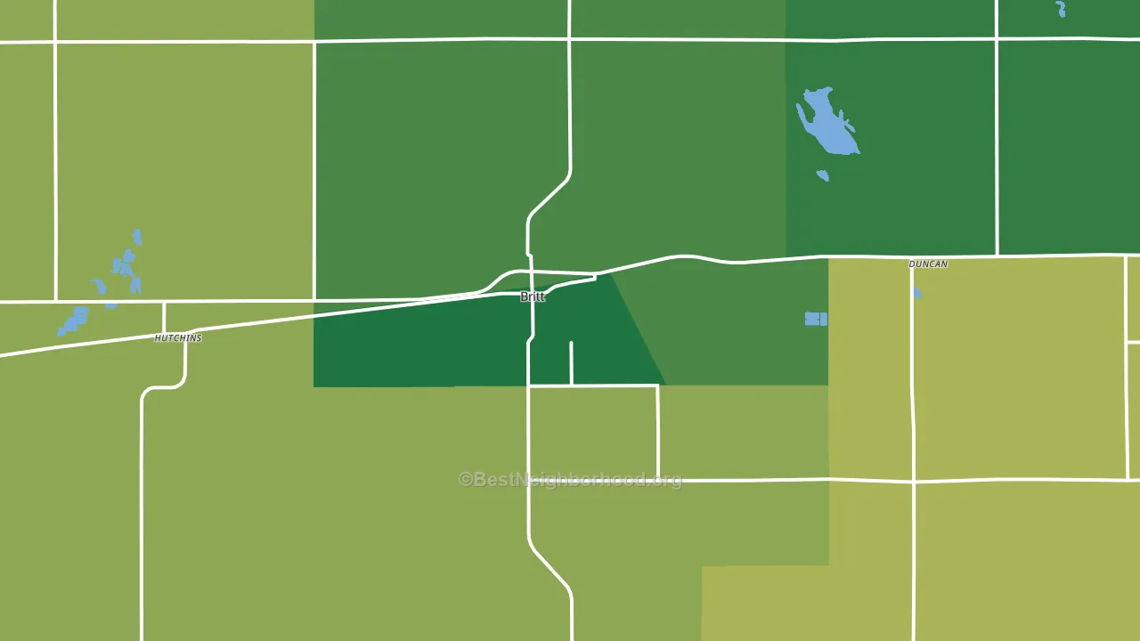 Britt, IA block-group voter-turnout map