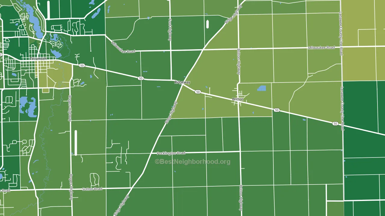 Britton, MI block-group voter-turnout map
