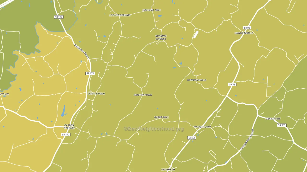 Brittontown, TN block-group voter-turnout map