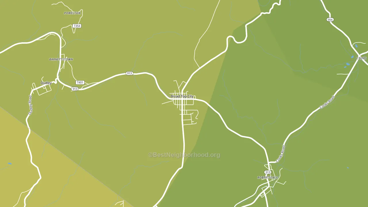 Broad Top City, PA block-group voter-turnout map