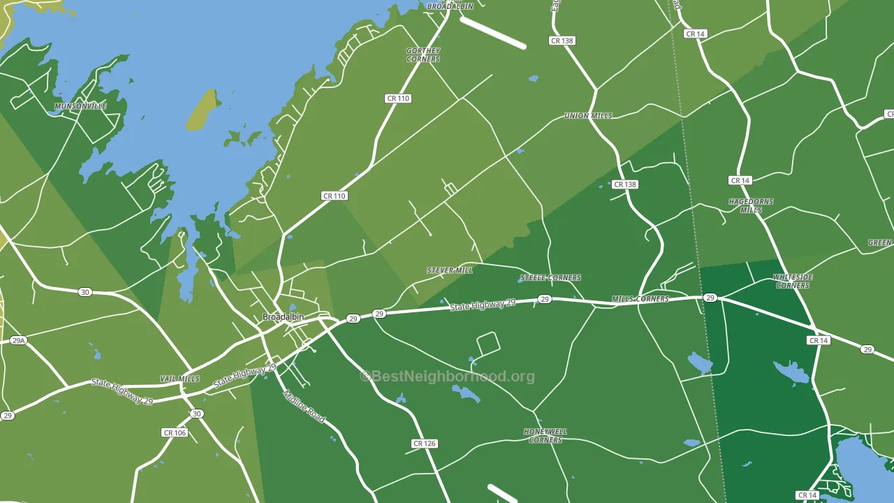 Broadalbin, NY block-group voter-turnout map