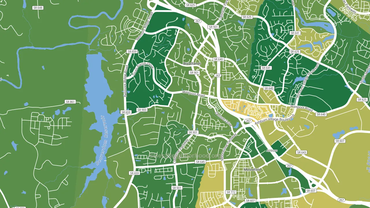 Broadlands, VA block-group voter-turnout map