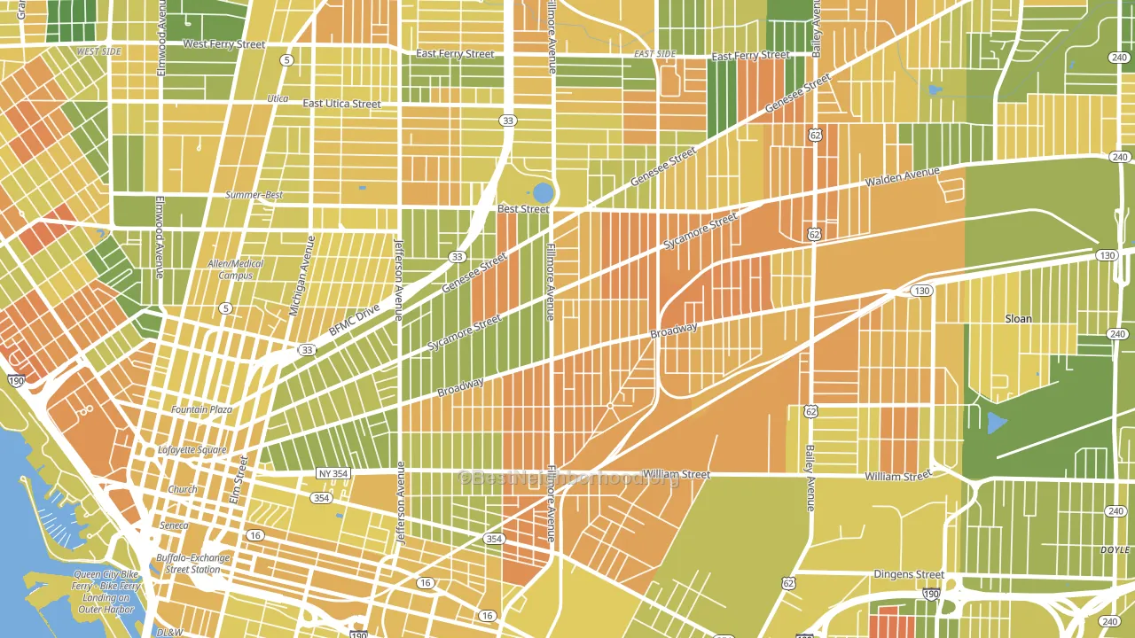 Broadway-Fillmore, Buffalo, NY block-group voter-turnout map