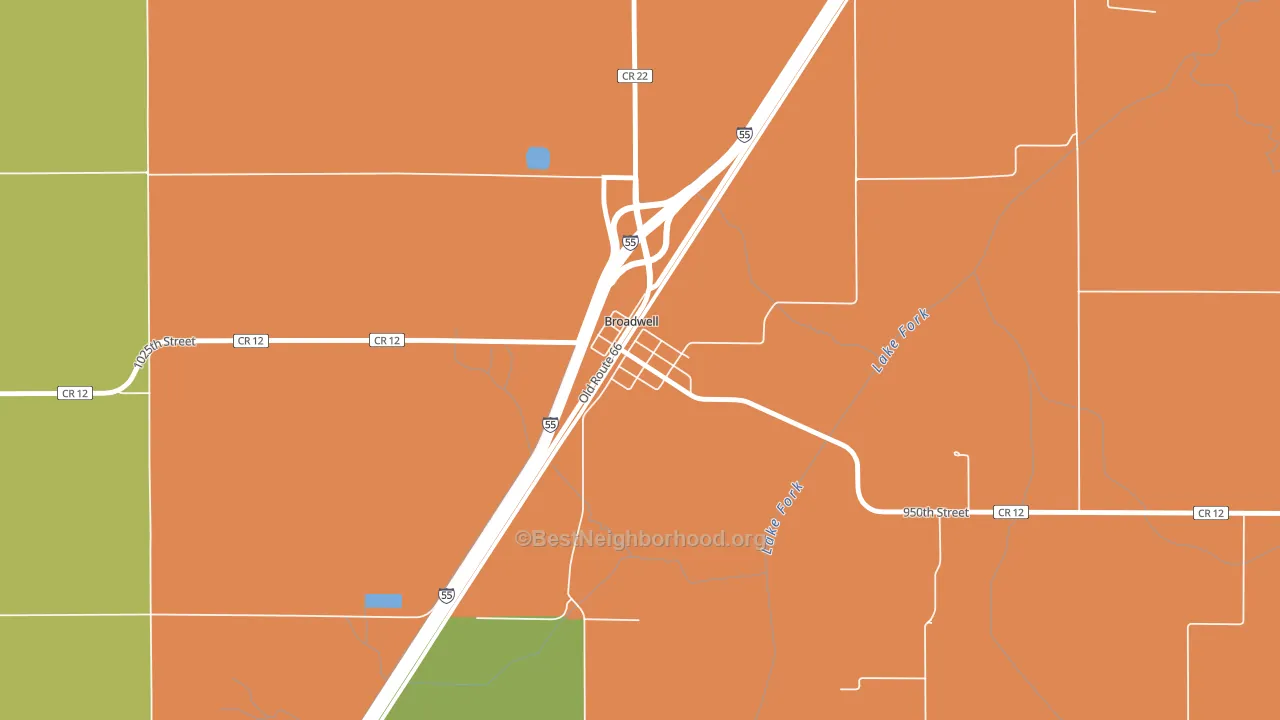 Broadwell, IL block-group voter-turnout map