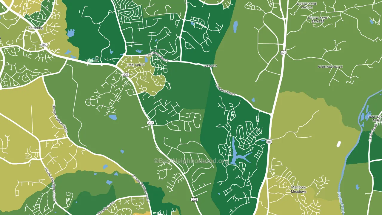 Brock Hall, MD block-group voter-turnout map