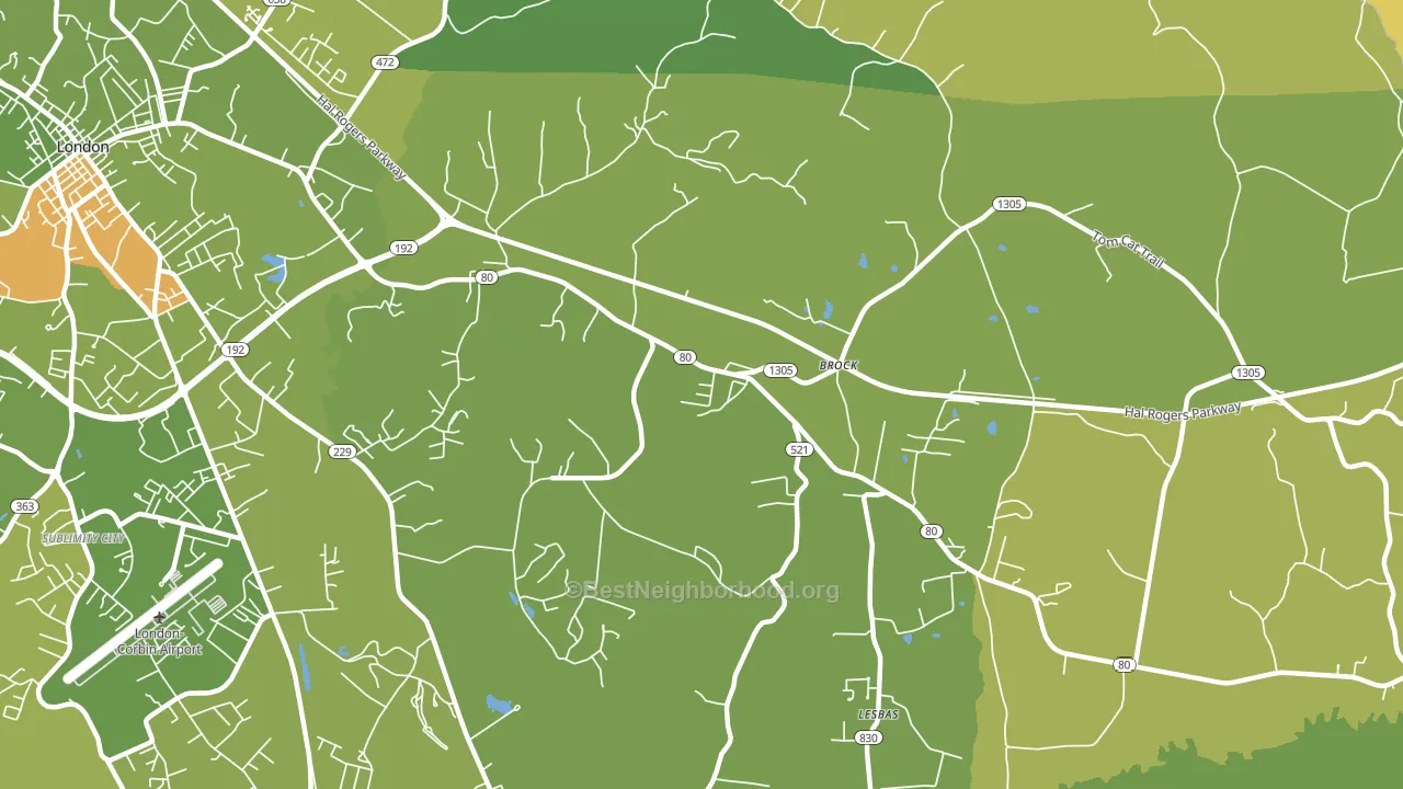 Brock, KY block-group voter-turnout map