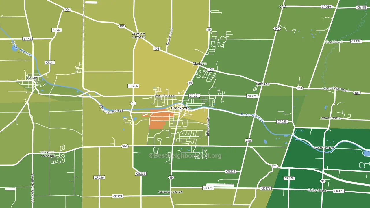Brockport, NY block-group voter-turnout map