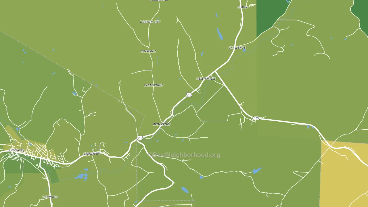 Brockport, PA block-group voter-turnout map