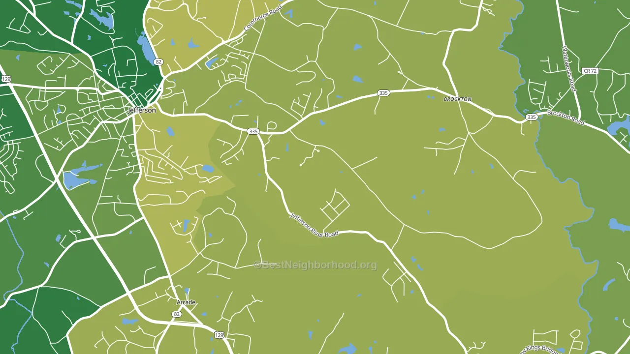 Brockton, GA block-group voter-turnout map