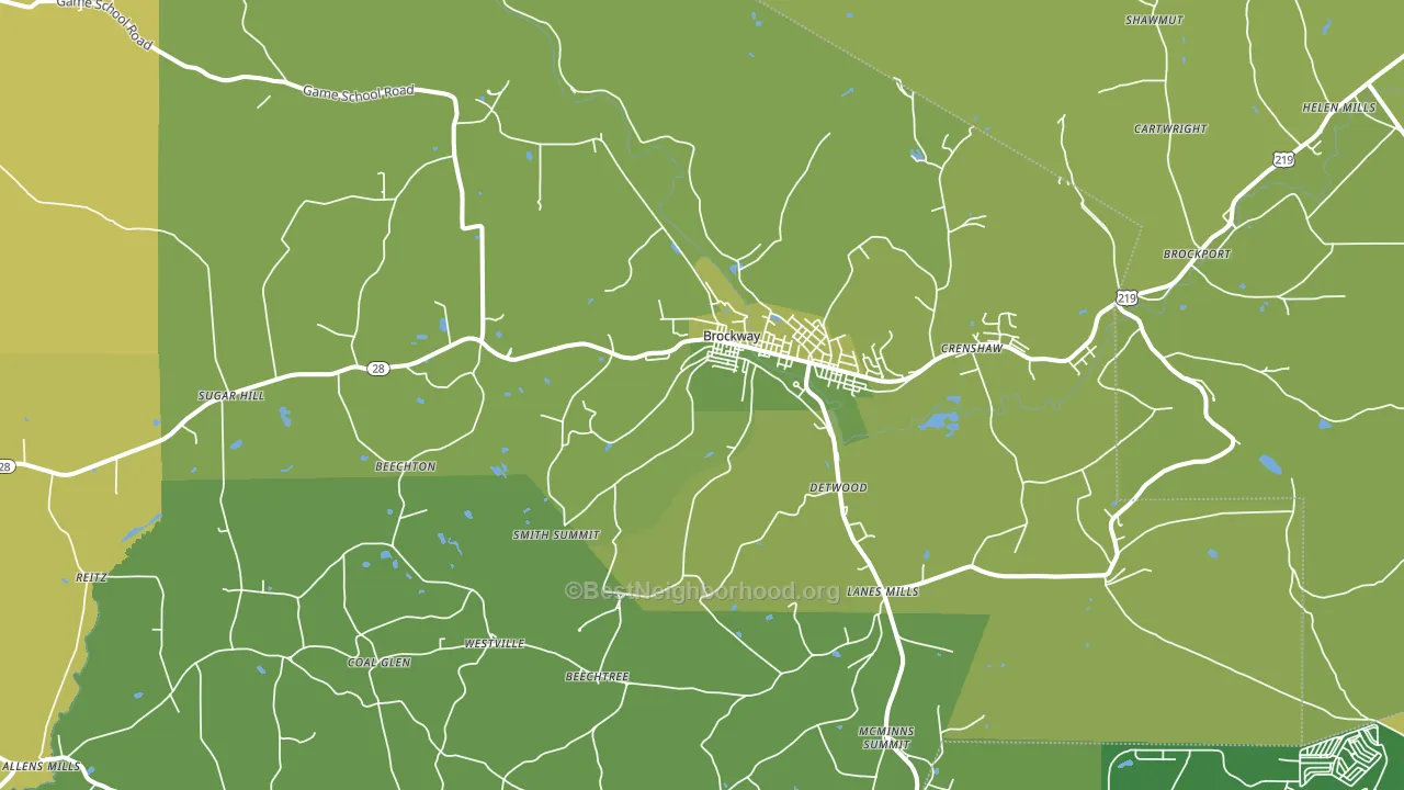 Brockway, PA block-group voter-turnout map