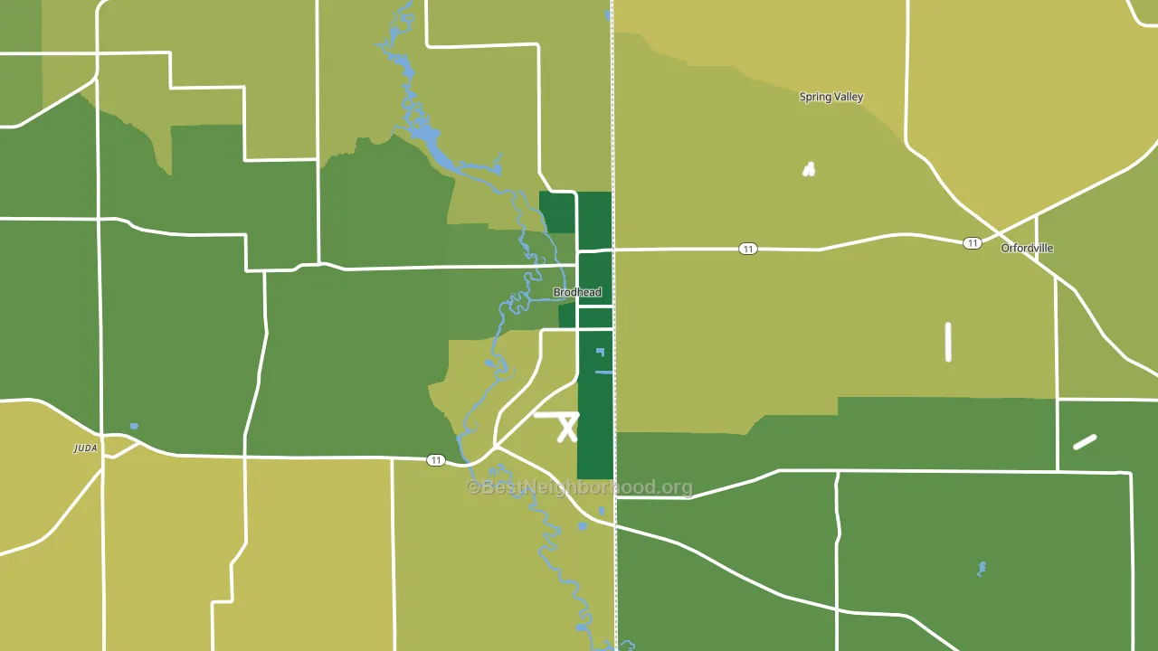 Brodhead, WI block-group voter-turnout map