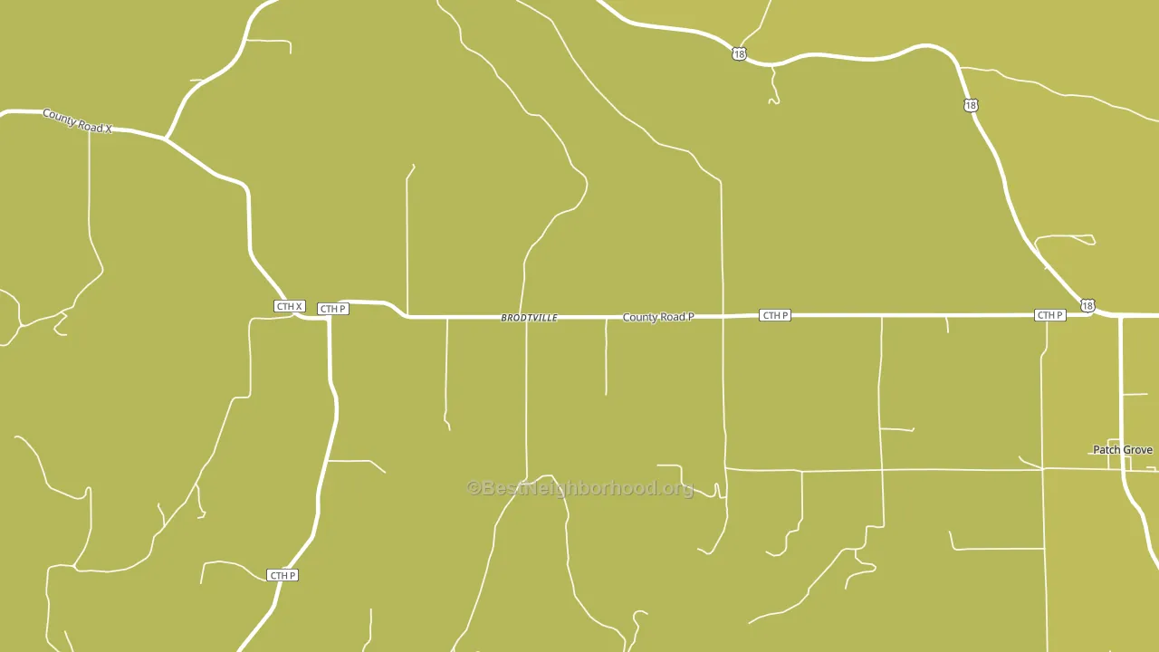 Brodtville, WI block-group voter-turnout map