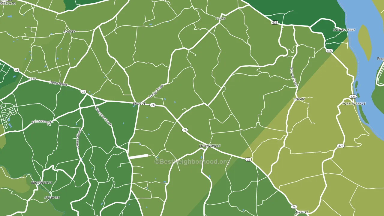 Brogue, PA block-group voter-turnout map