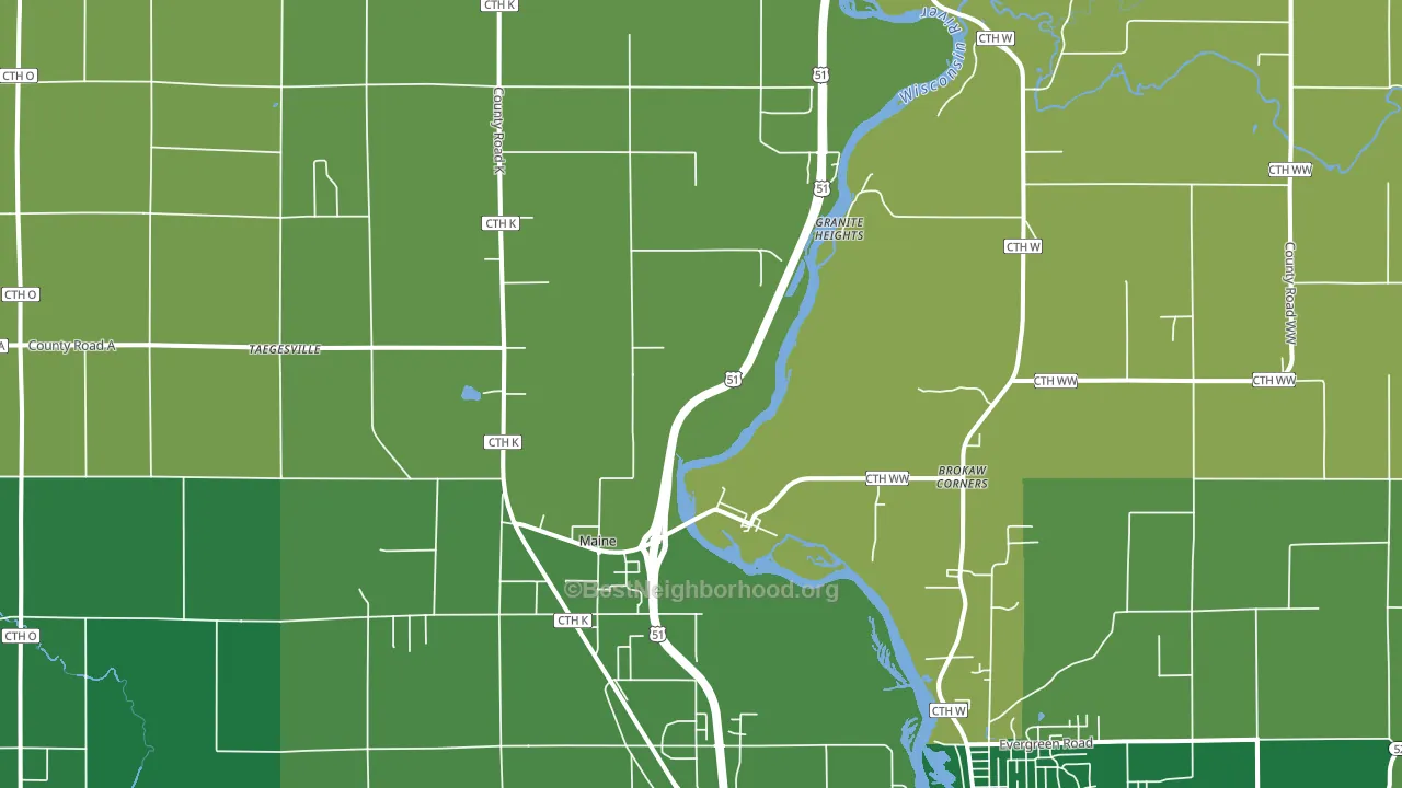 Brokaw, WI block-group voter-turnout map
