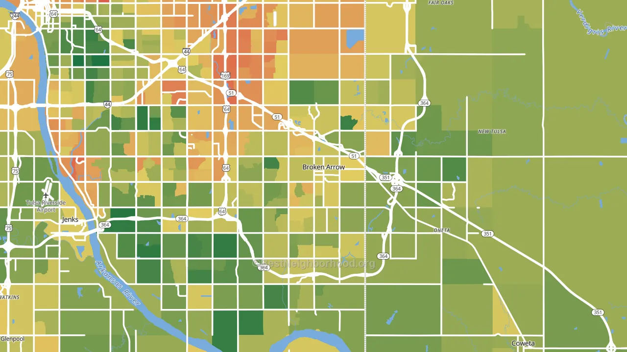 Broken Arrow, OK block-group voter-turnout map