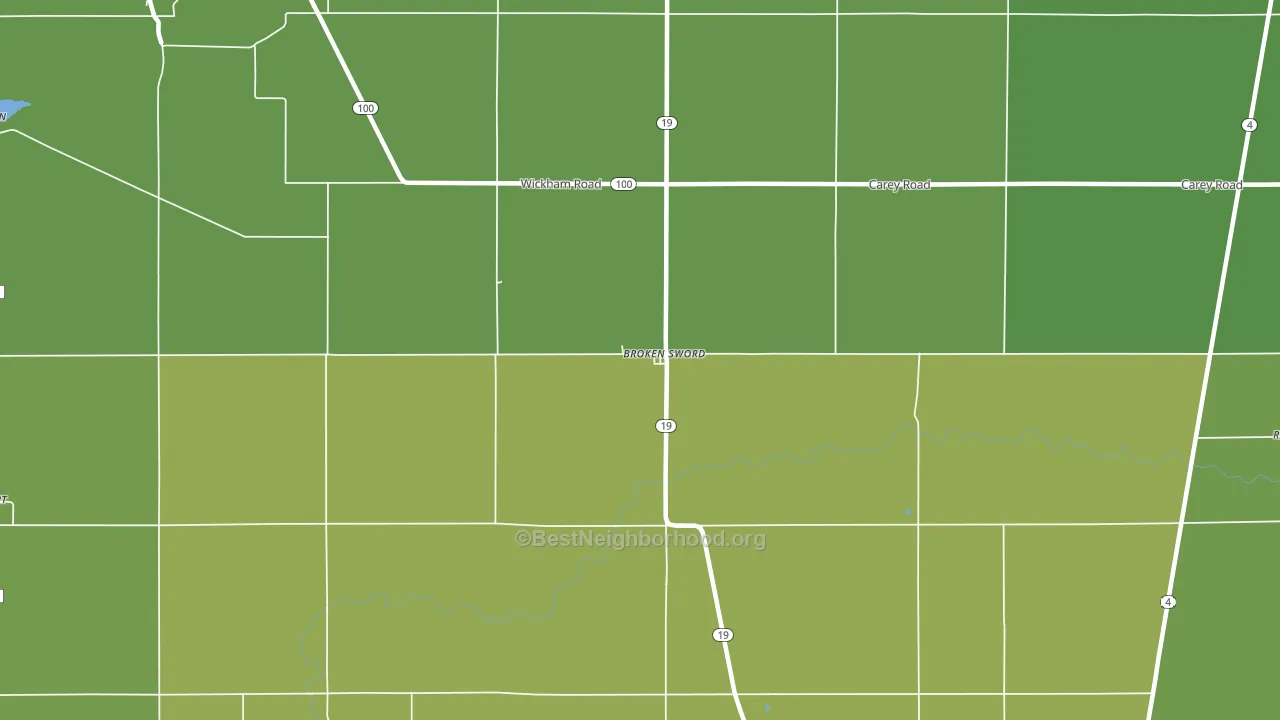 Brokensword, OH block-group voter-turnout map