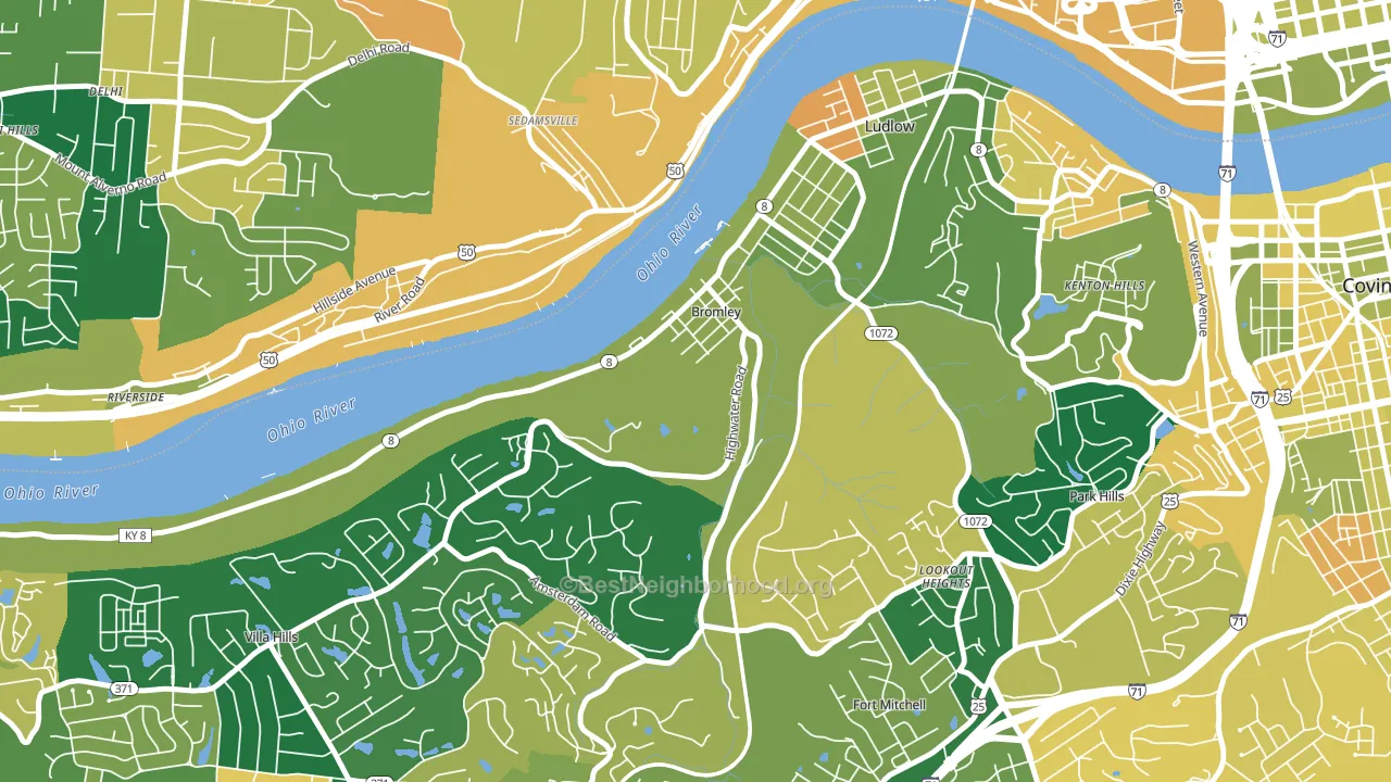 Bromley, KY block-group voter-turnout map