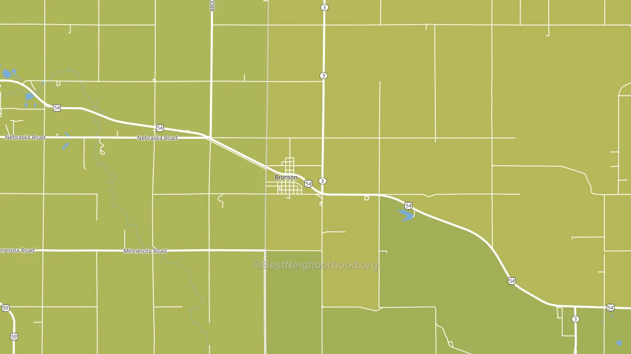 Bronson, KS block-group voter-turnout map