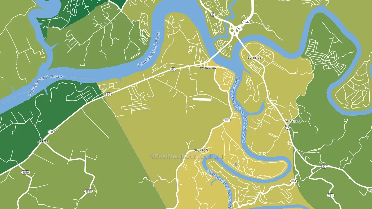 Bronston, KY block-group voter-turnout map