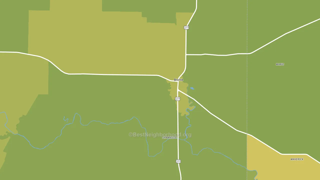 Bronte, TX block-group voter-turnout map