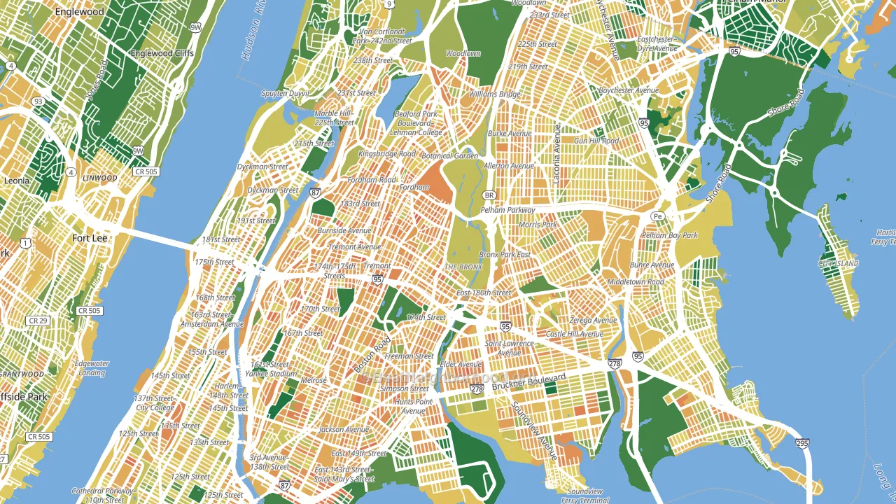 Bronx, NY block-group voter-turnout map