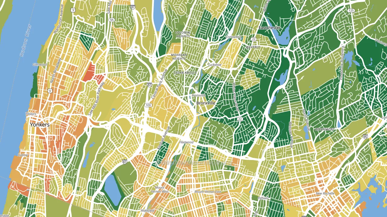 Bronxville, NY block-group voter-turnout map