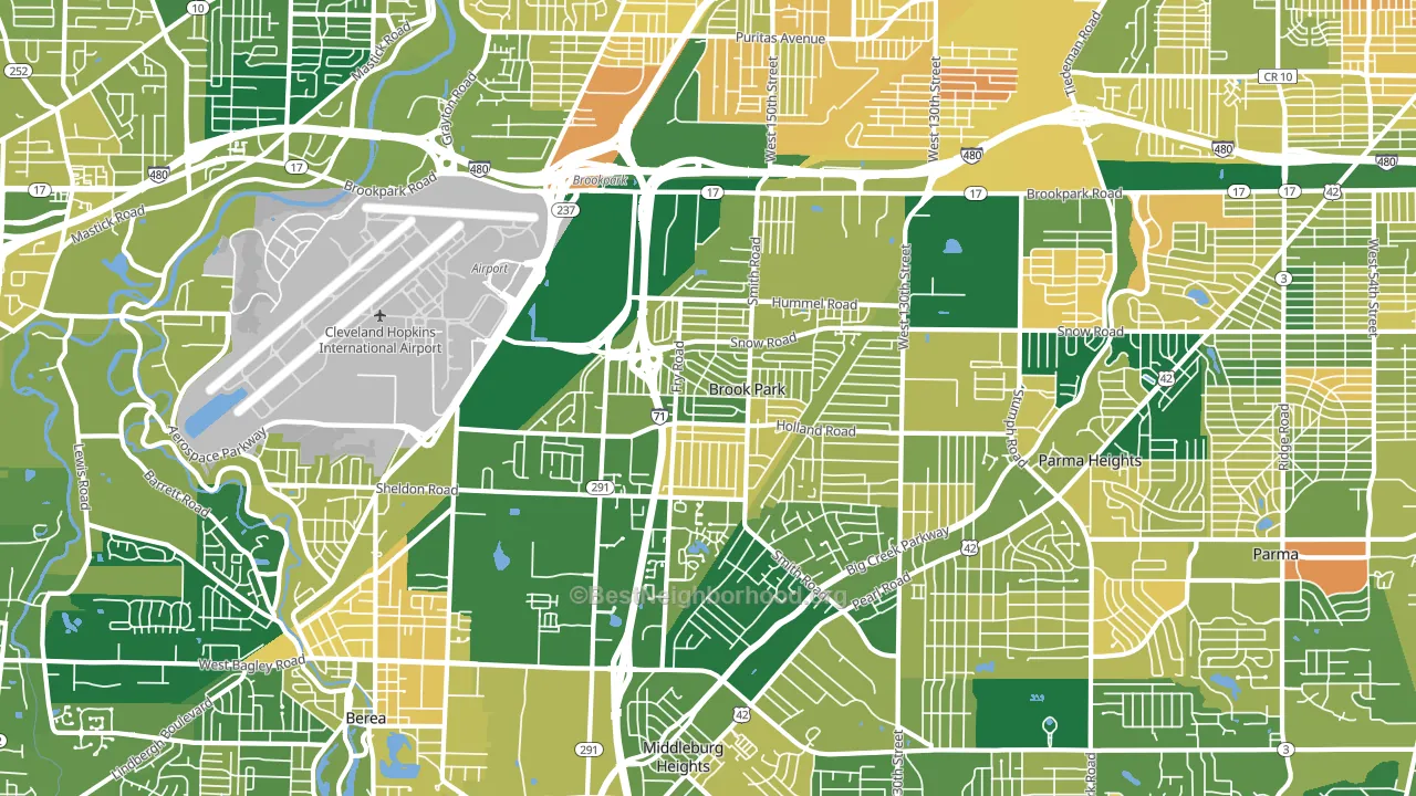 Brook Park, OH block-group voter-turnout map