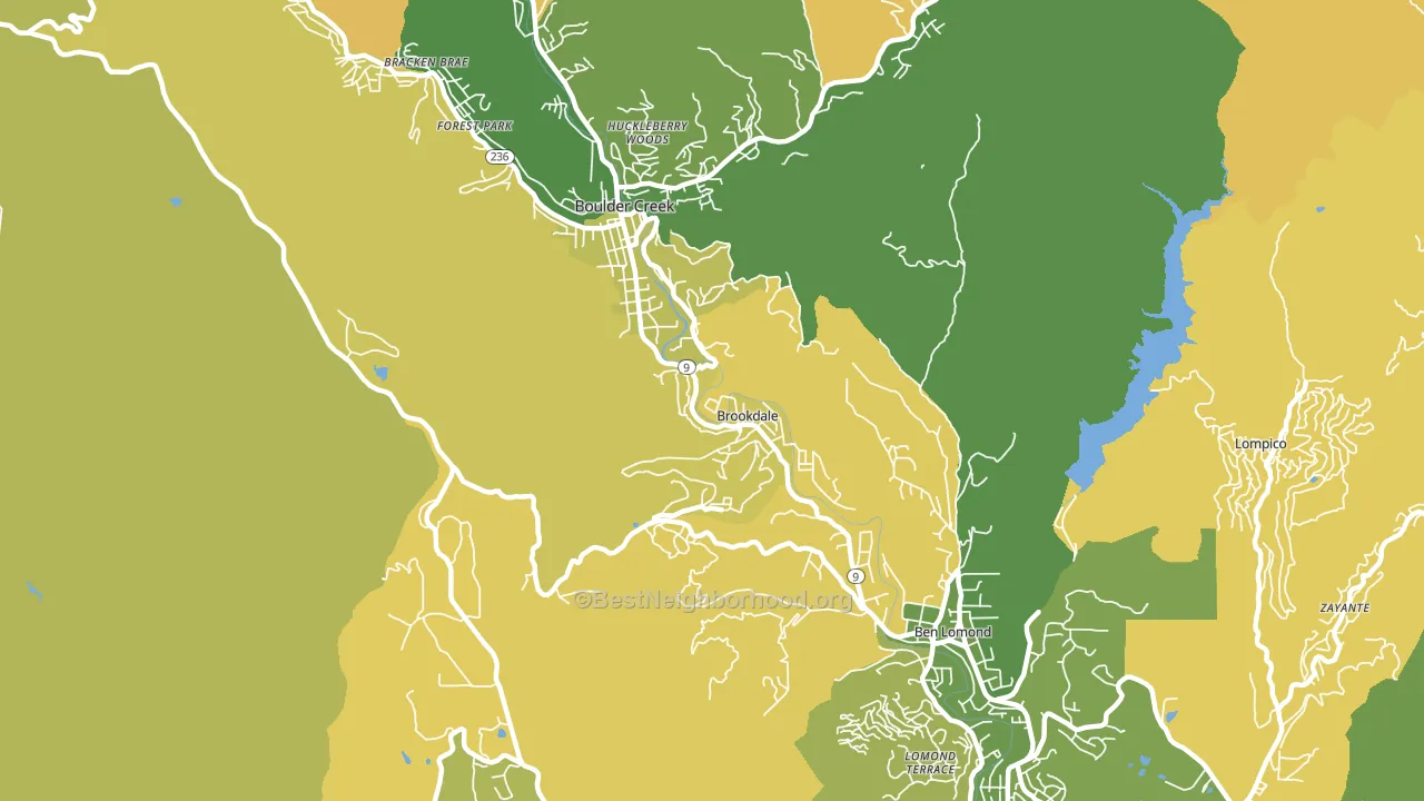 Brookdale, CA block-group voter-turnout map