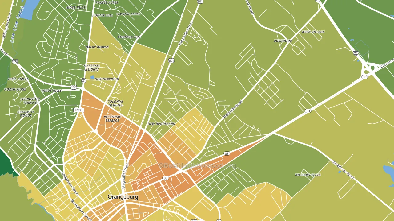 Brookdale, SC block-group voter-turnout map