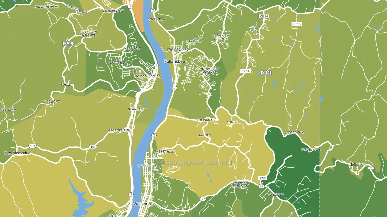Brooke County, WV block-group voter-turnout map