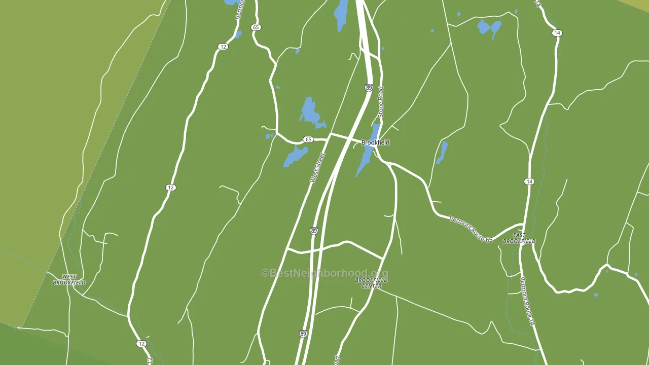 Brookfield Center, VT block-group voter-turnout map
