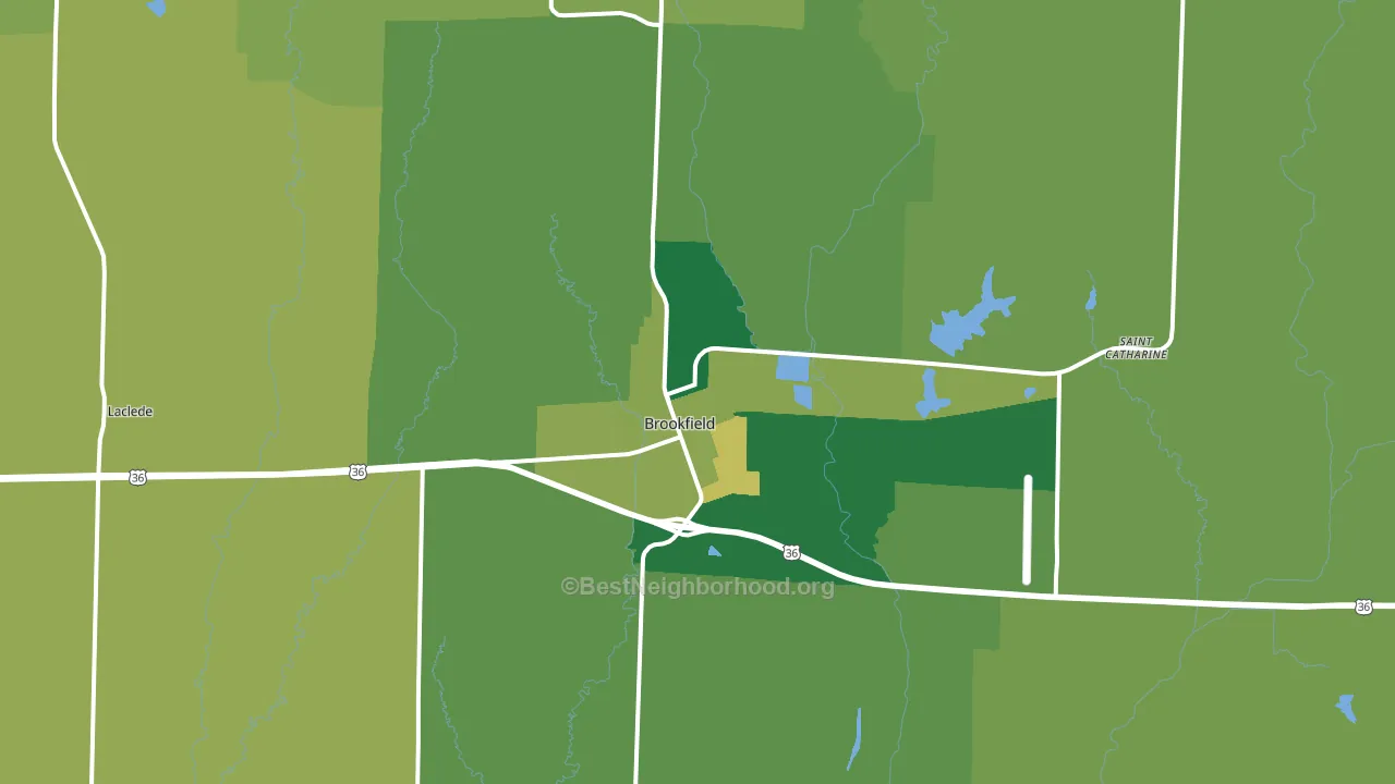 Brookfield, MO block-group voter-turnout map