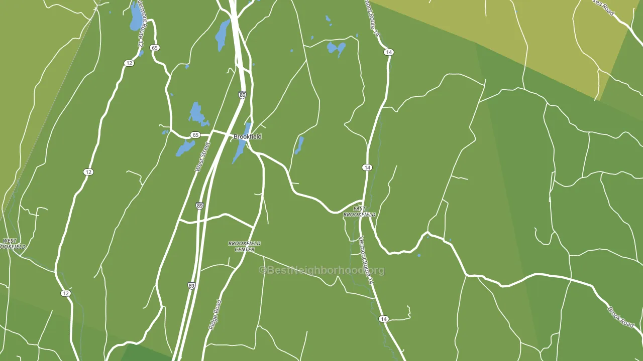 Brookfield, VT block-group voter-turnout map