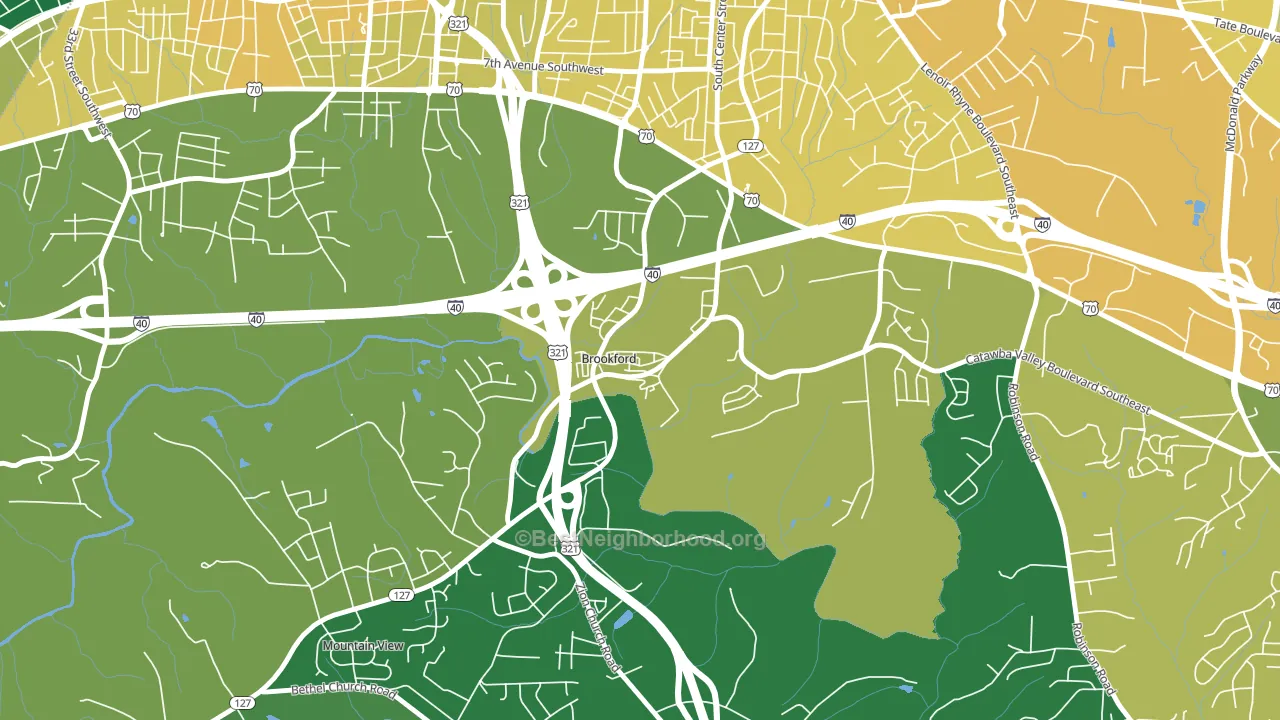 Brookford, NC block-group voter-turnout map
