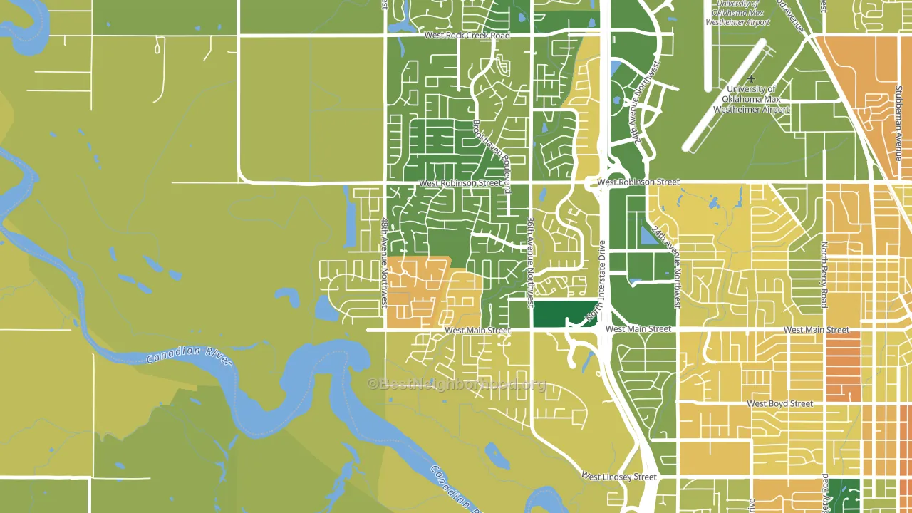 Brookhaven, Norman, OK block-group voter-turnout map