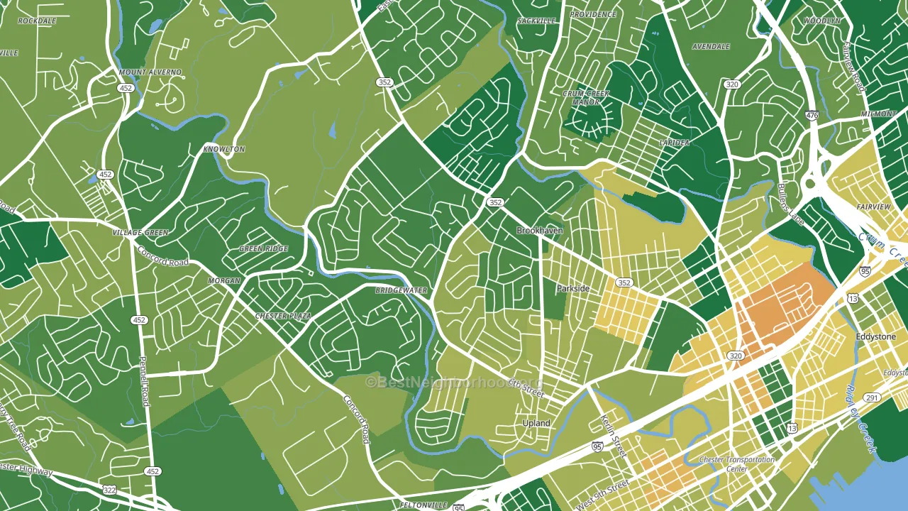 Brookhaven, PA block-group voter-turnout map
