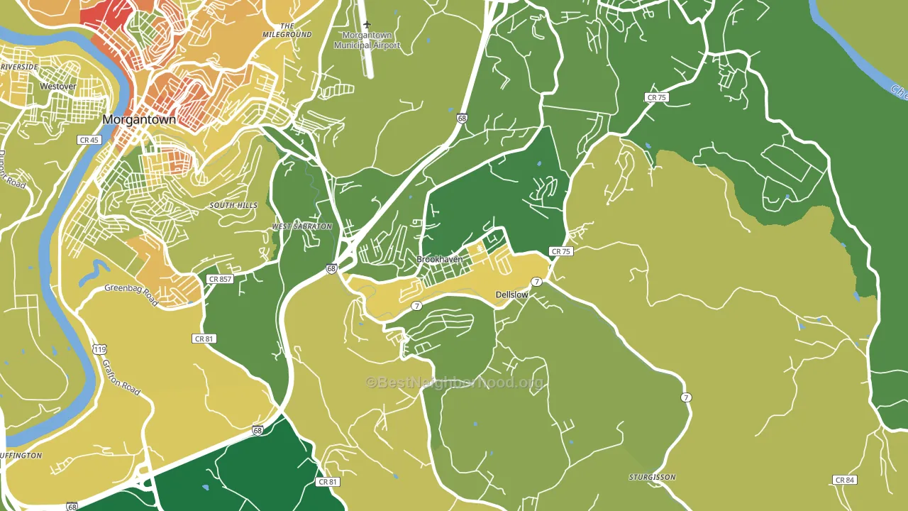 Brookhaven, WV block-group voter-turnout map