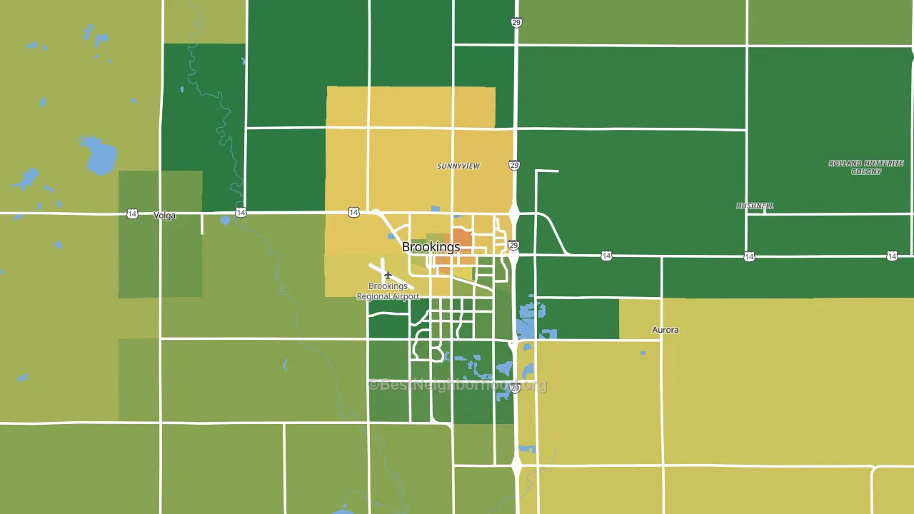 Brookings County, SD block-group voter-turnout map