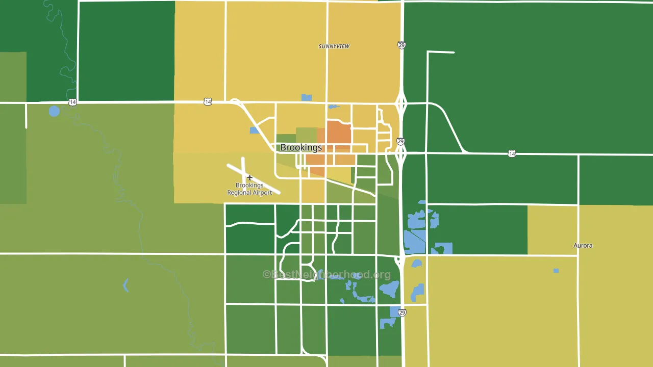 Brookings, SD block-group voter-turnout map