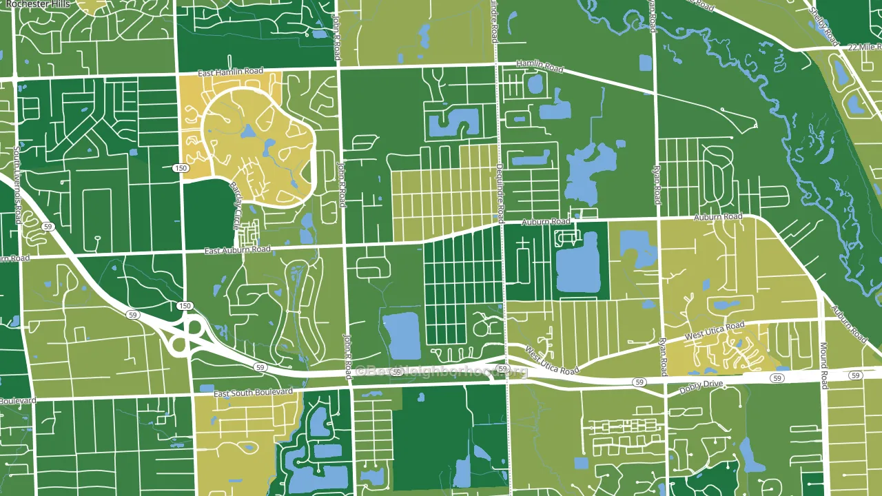 Brooklands Park, Rochester Hills, MI block-group voter-turnout map