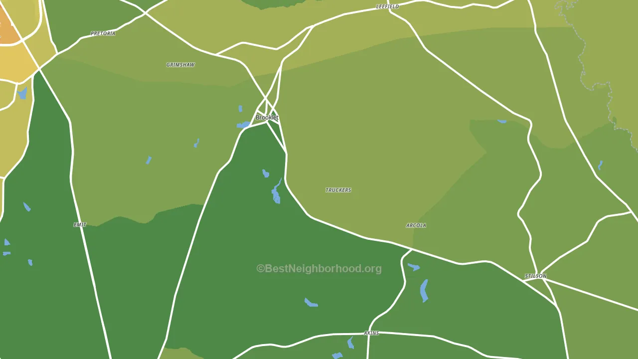 Brooklet, GA block-group voter-turnout map