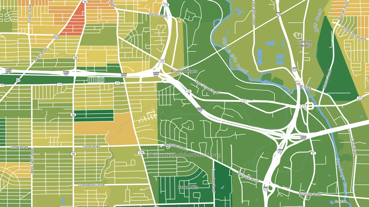 Brooklyn Heights, OH block-group voter-turnout map