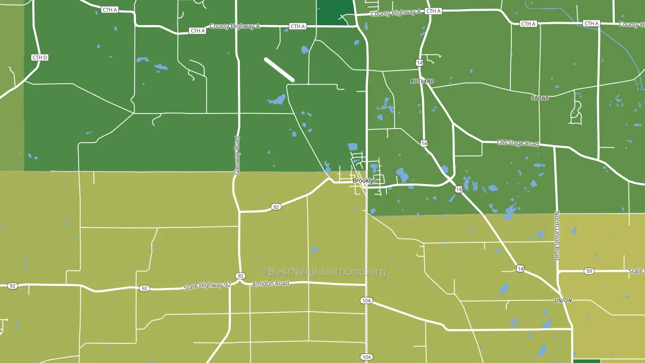 Brooklyn, WI block-group voter-turnout map