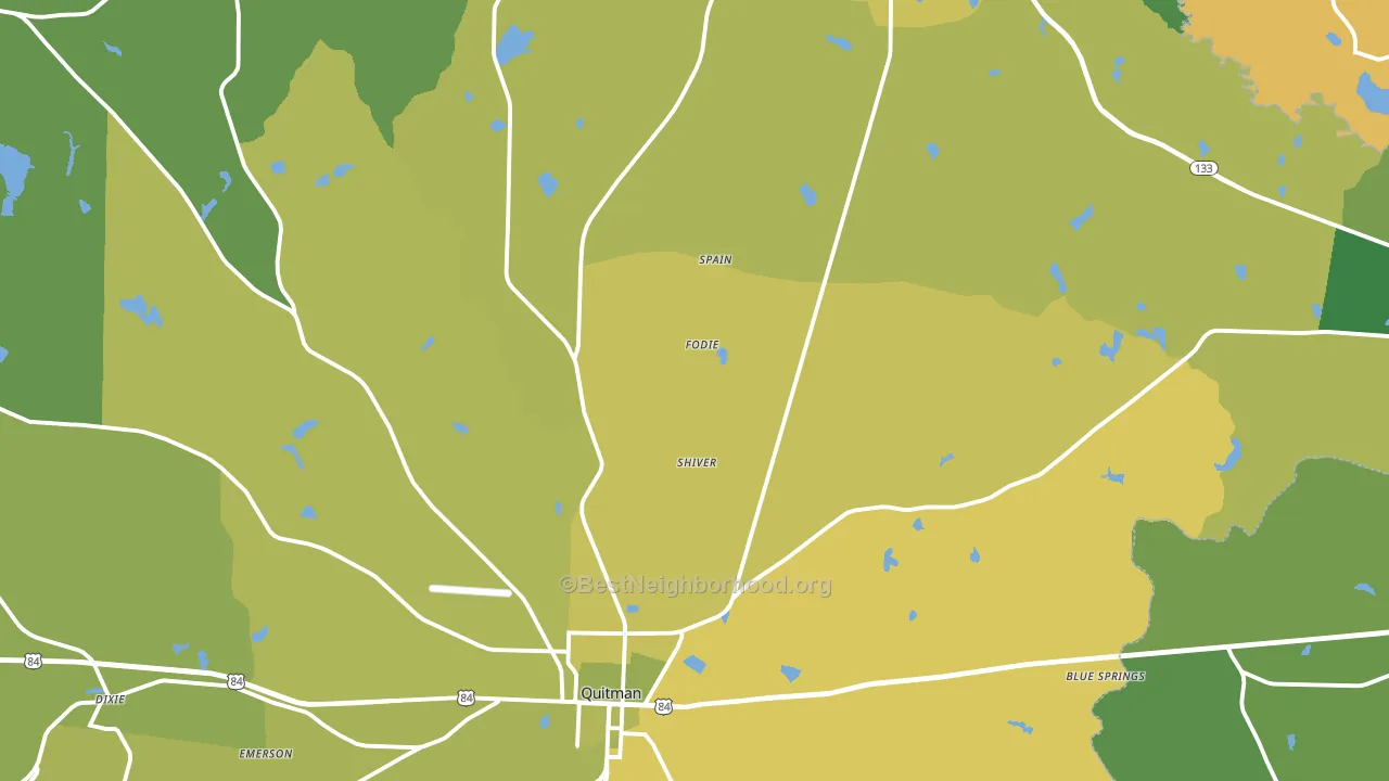 Brooks County, GA block-group voter-turnout map