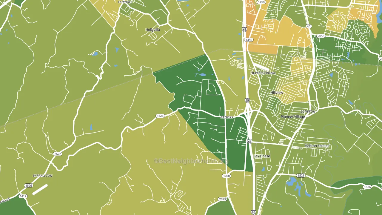 Brooks, KY block-group voter-turnout map