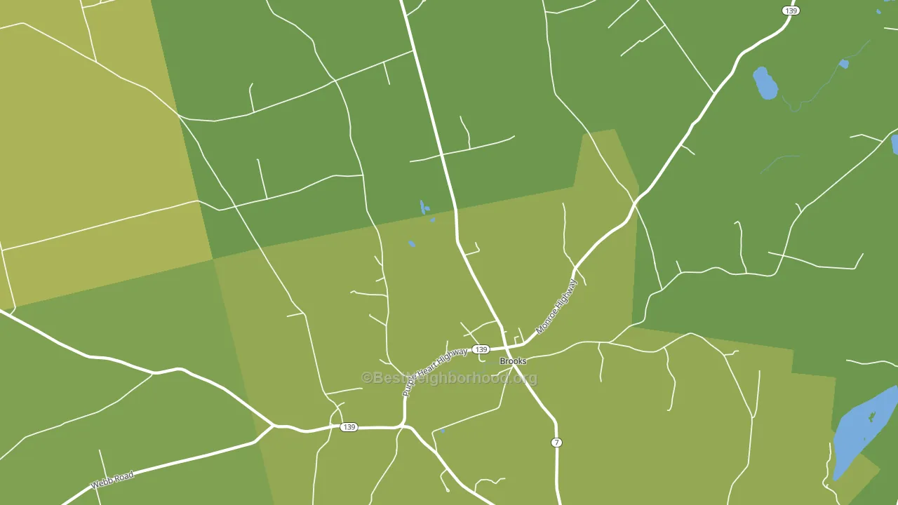 Brooks, ME block-group voter-turnout map