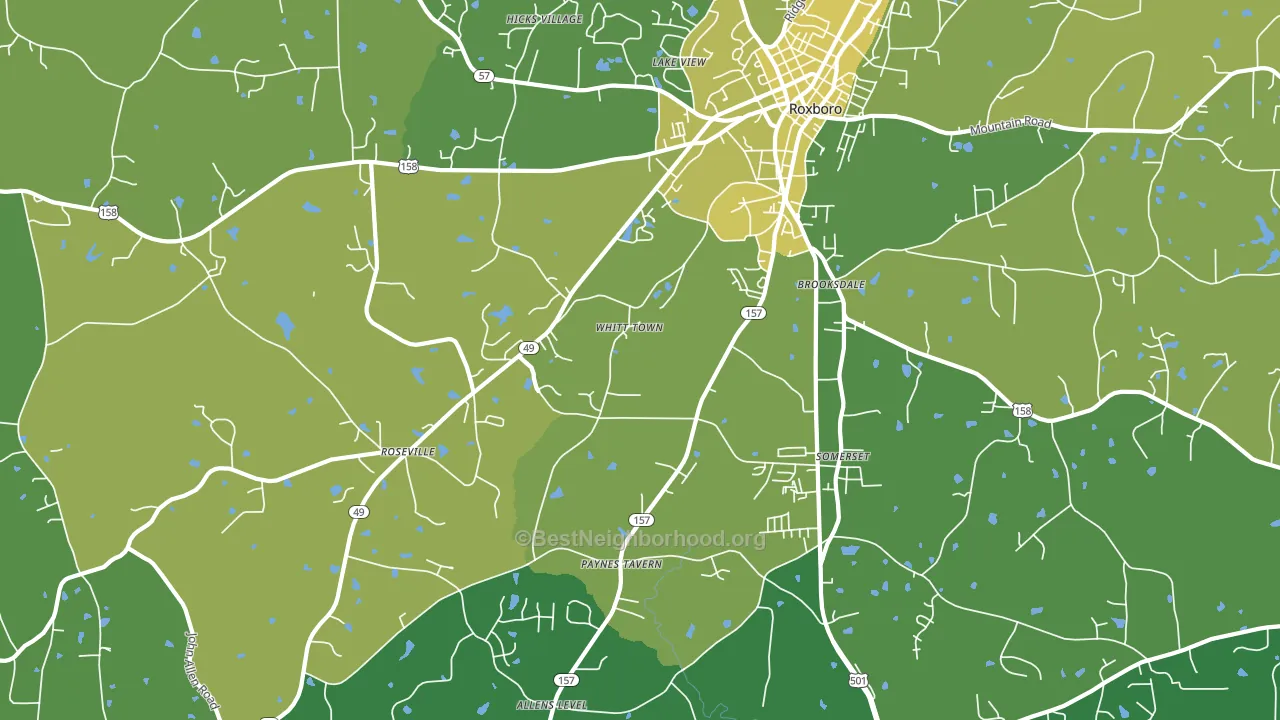Brooksdale, NC block-group voter-turnout map